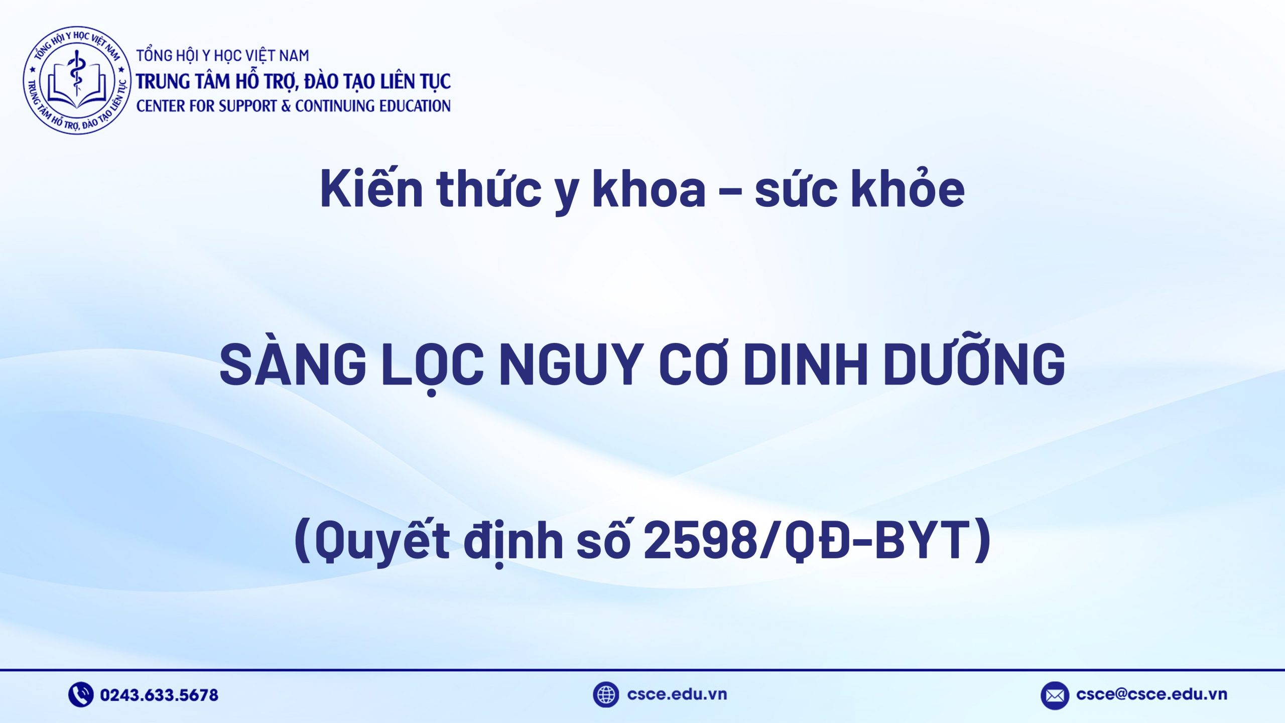 Sàng lọc nguy cơ dinh dưỡng (Quyết định số 2598/QĐ-BYT)