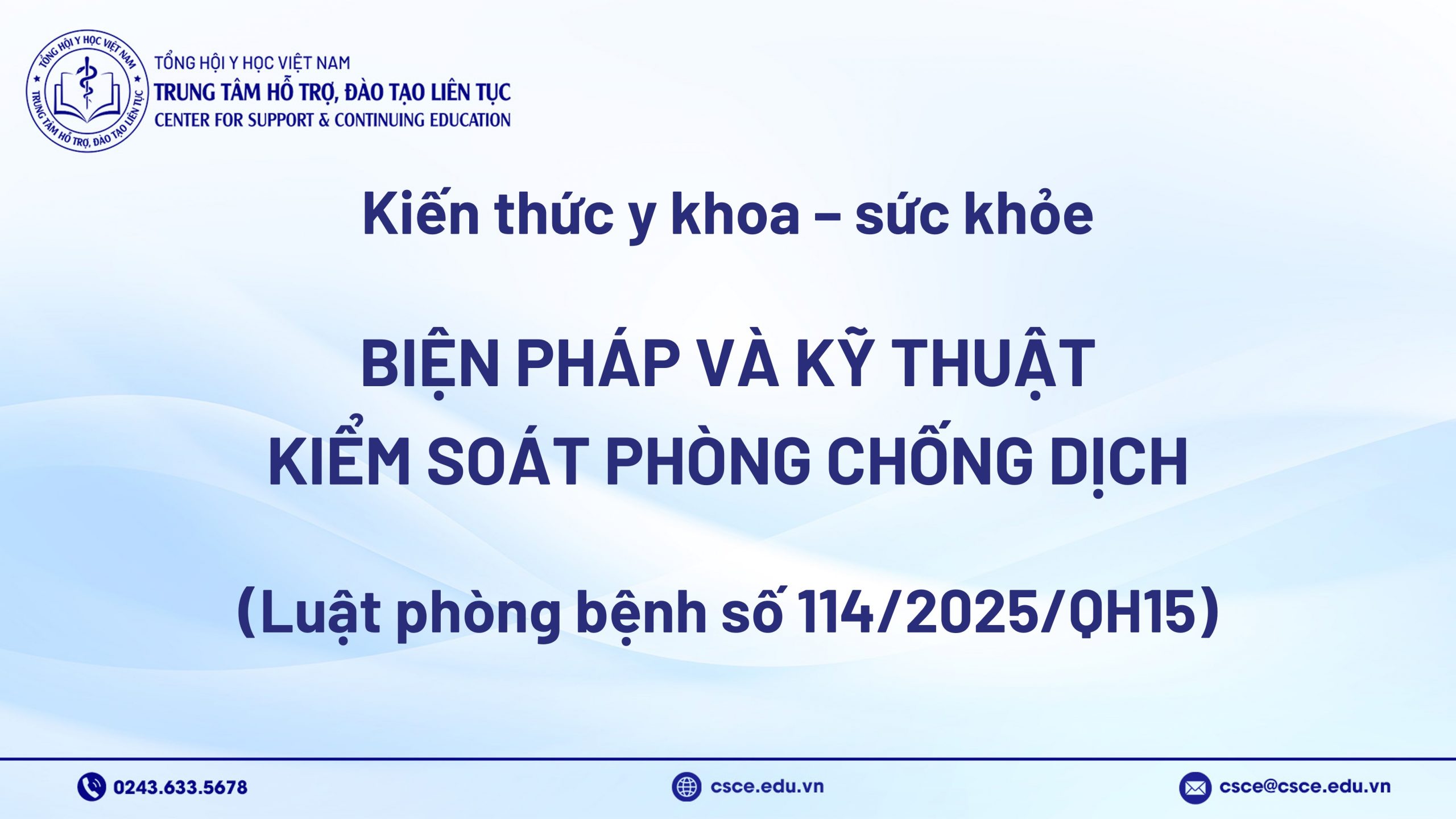 Biện pháp và kỹ thuật kiểm soát phòng chống dịch (Luật phòng bệnh số 114/2025/QH15)
