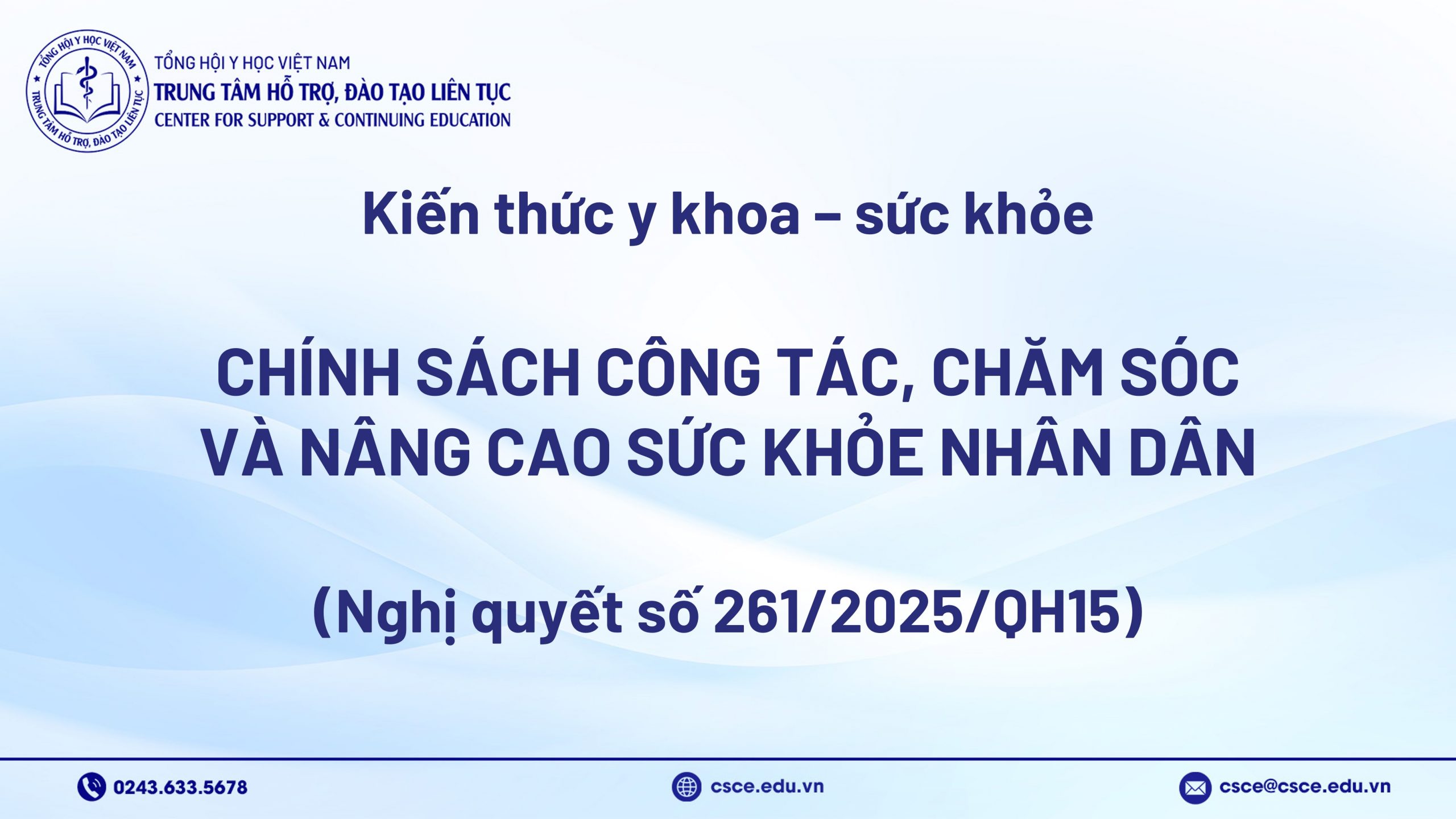 Chính sách công tác chăm sóc và nâng cao sức khỏe nhân dân (Nghị quyết số 261/2025/QH15)