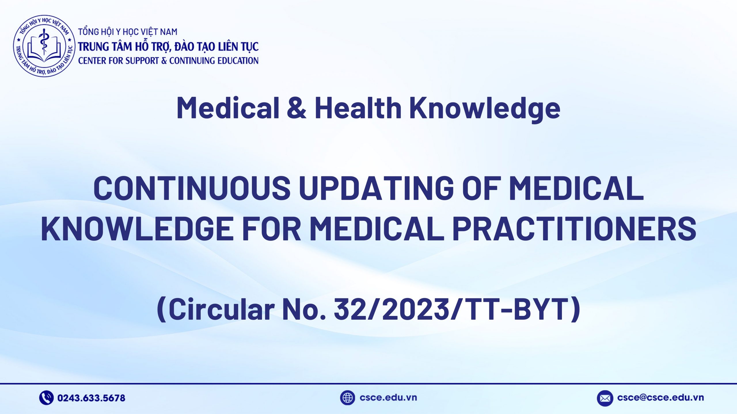 Continuous Updating of Medical Knowledge for Medical Practitioners (Circular No. 32/2023/TT-BYT)