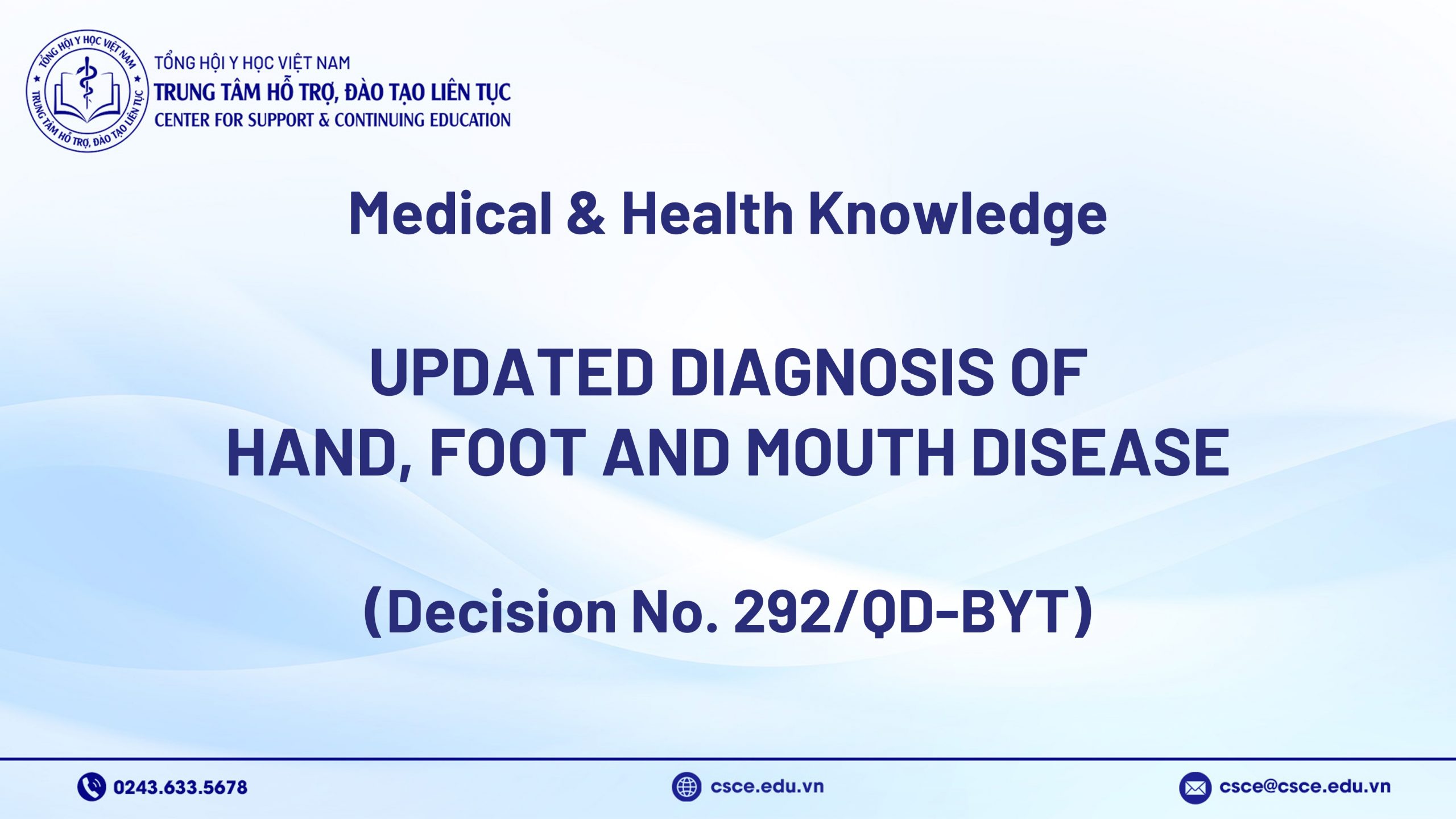 Updated diagnosis of hand, foot and mouth disease (Decision No. 292/QD-BYT)
