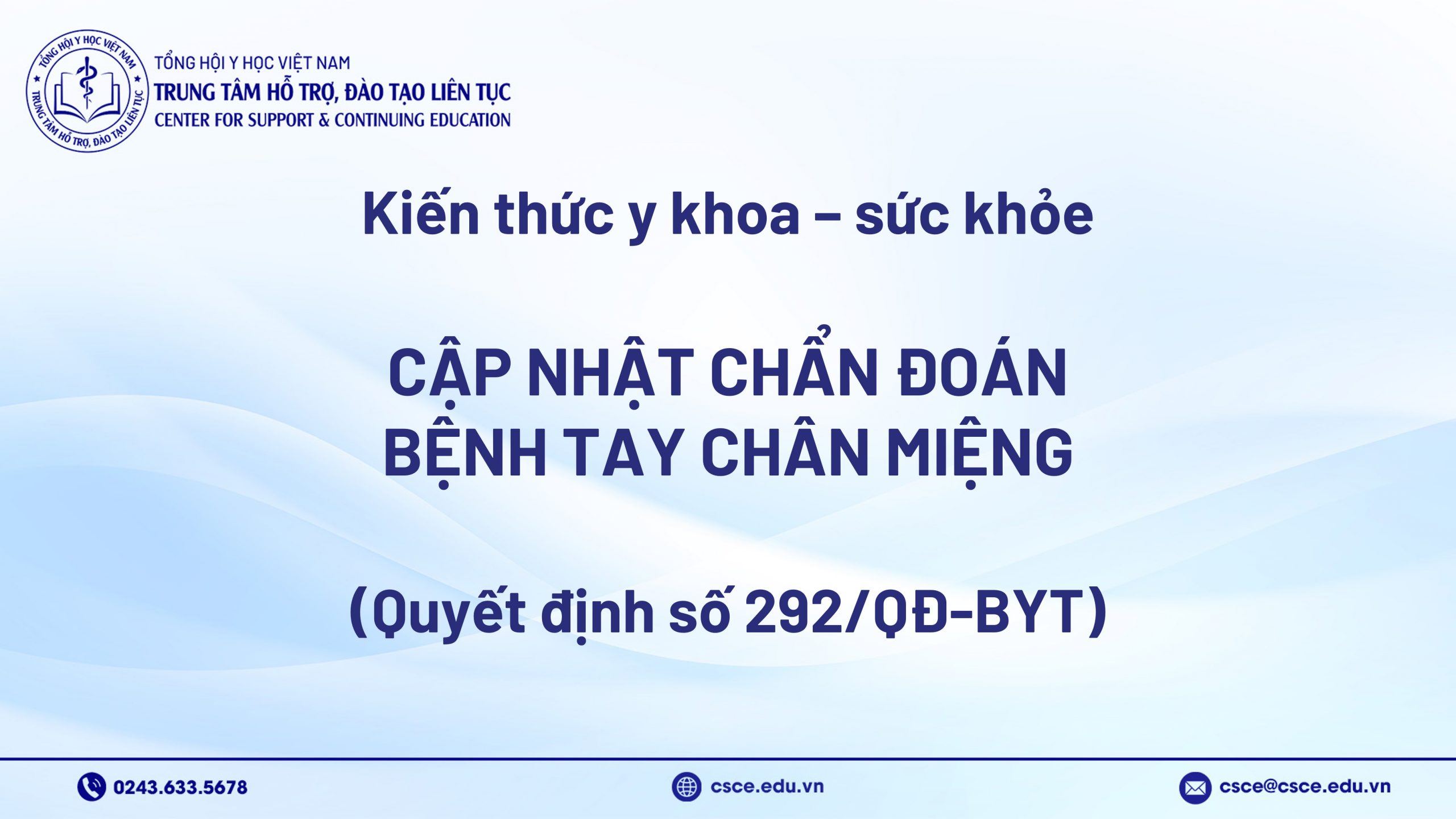 Cập nhật chẩn đoán bệnh tay chân miệng (Quyết định số 292/QĐ-BYT)