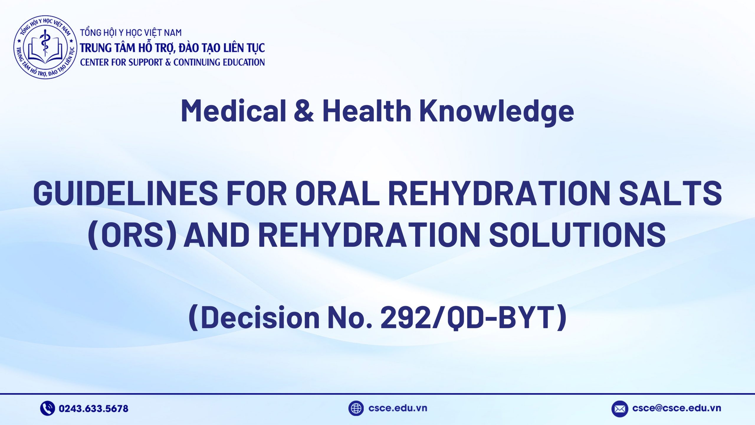 Guidelines for Oral Rehydration Salts (ORS) and Rehydration Solutions (Decision No. 292/QD-BYT)