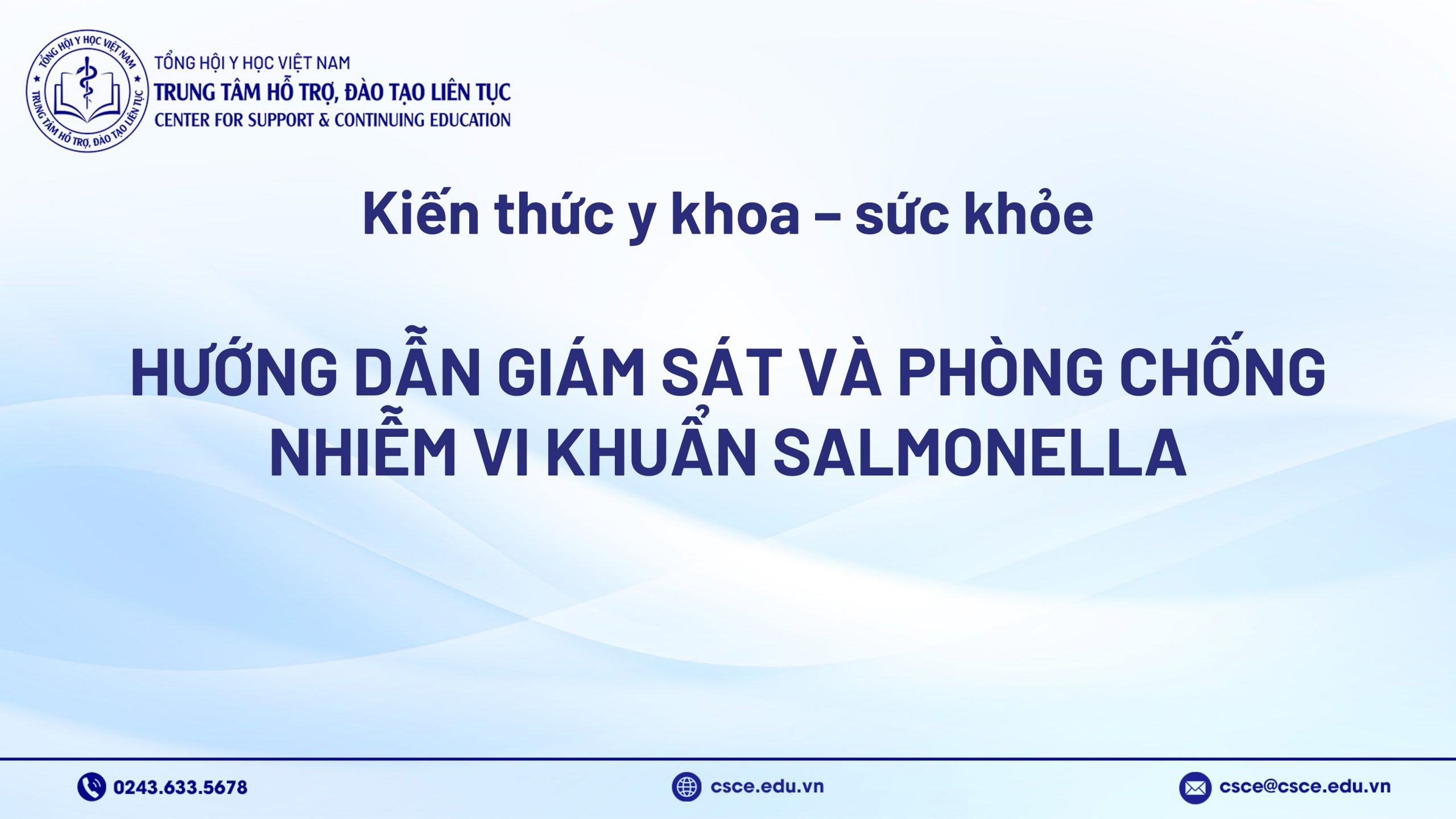 Hướng dẫn giám sát và phòng chống nhiễm vi khuẩn Salmonella