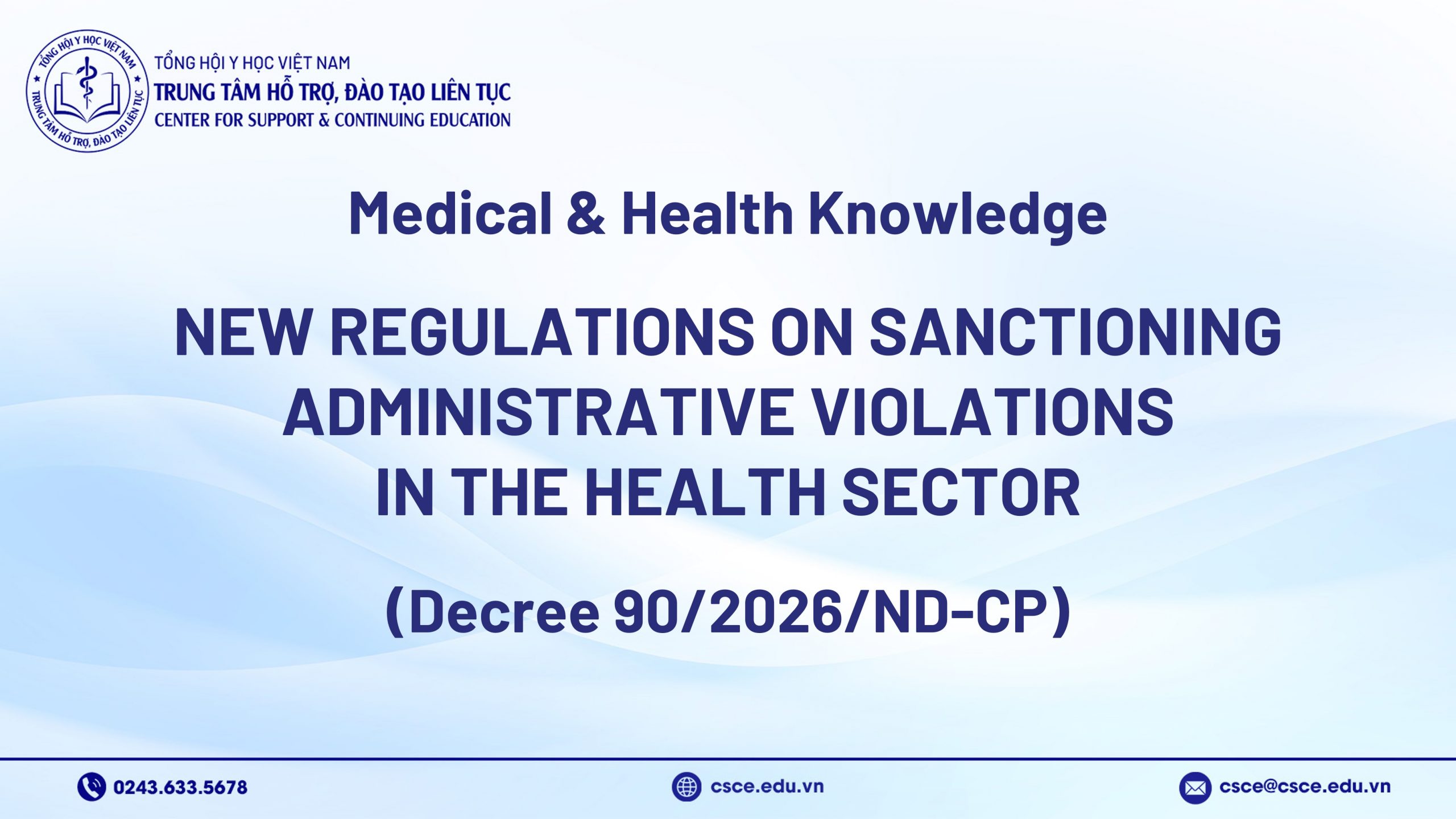 New regulations on sanctioning administrative violations in the health sector (Decree 90/2026/ND-CP)